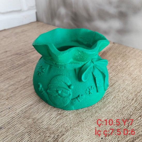 Yılbaşı Temalı Kese Saksı Silikon Kalıp • El Yapımı Şenlikli Dekor ve Hediyelik Ürün Seçeneği!